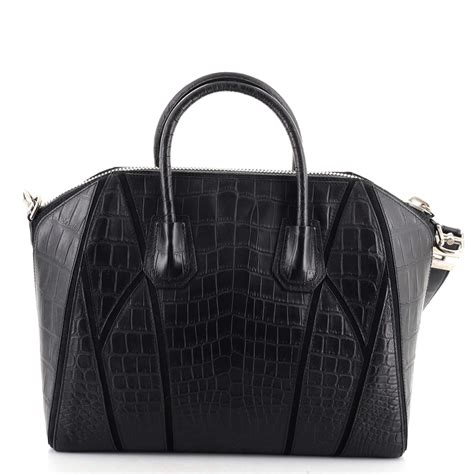 Givenchy Antigona Bag Patchwork Crocodile Embossed Leather 